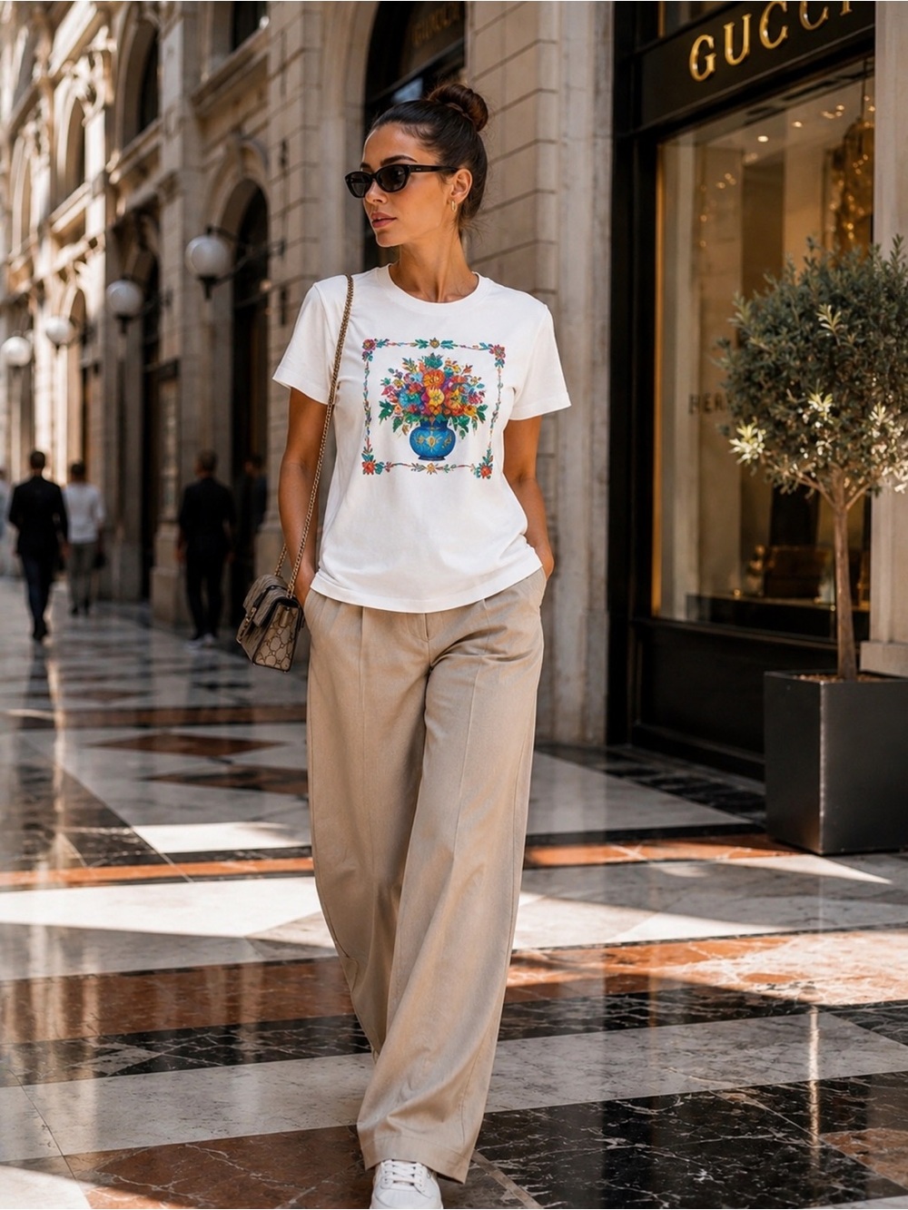 Floral Graphic T-Shirt – New Without Tags